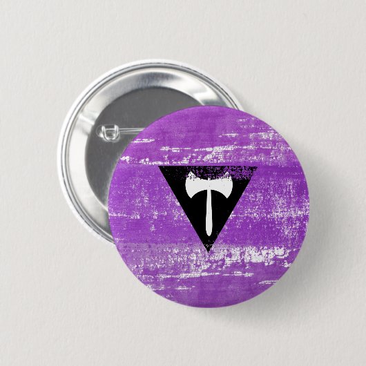 Lesbische Pride Paint (Labrys) Button (Vorne & Hinten)