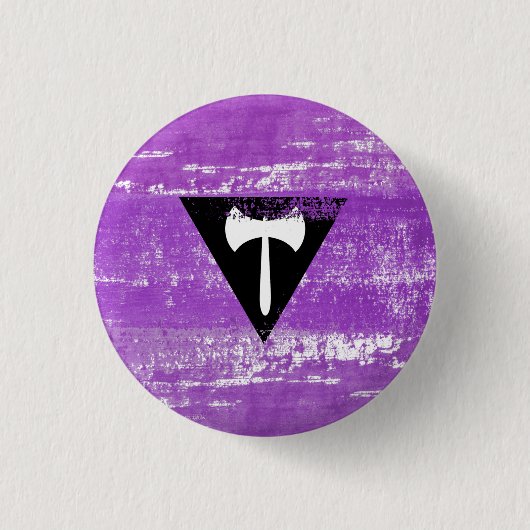 Lesbische Pride Paint (Labrys) Button (Vorderseite)