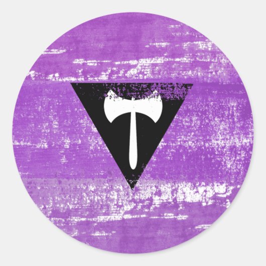 Lesbische Pride Paint (Labrys) Runder Aufkleber (Vorderseite)