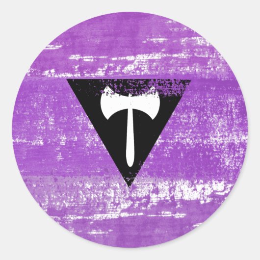 Lesbische Pride Paint (Labrys) Runder Aufkleber (Vorderseite)