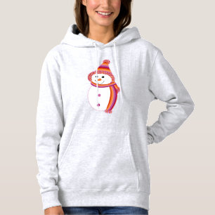 Lesbische Primarflagge Snowman Snowperson Hoodie