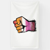 Lesbische Protestfaust Banner (Vertikal)