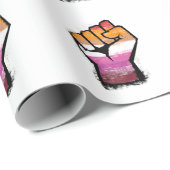 Lesbische Protestfaust Geschenkpapier (Rolleneckpunkt)
