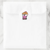 Lesbische Protestfaust Runder Aufkleber (Tasche)