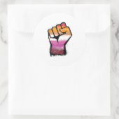 Lesbische Protestfaust Runder Aufkleber (Tasche)