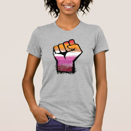 Lesbische Protestfaust T-Shirt (Vorderseite)