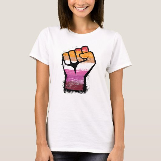 Lesbische Protestfaust T-Shirt (Vorderseite)
