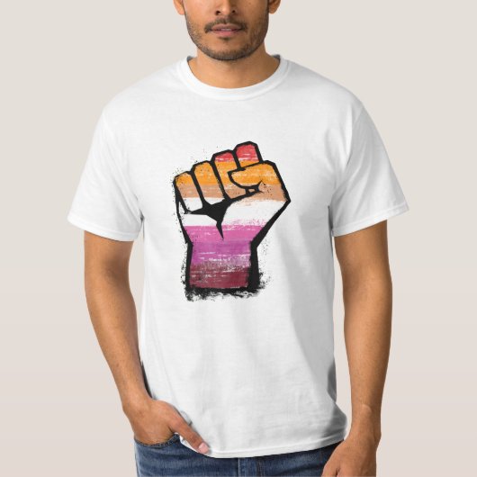 Lesbische Protestfaust T-Shirt (Vorderseite)
