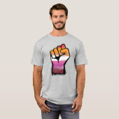 Lesbische Protestfaust T-Shirt (Vorne ganz)