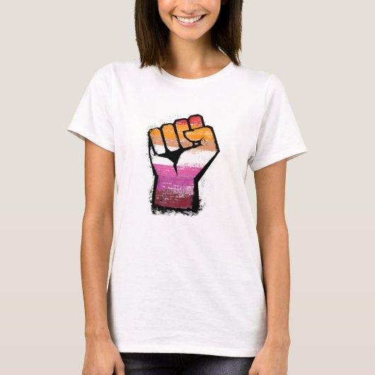 Lesbische Protestfaust T-Shirt (Vorderseite)