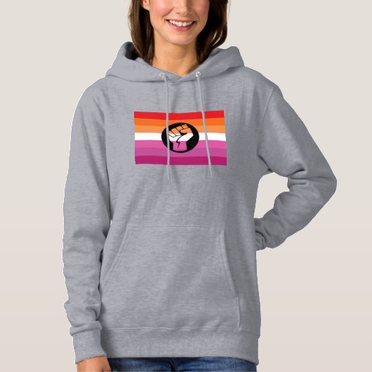 Lesbische Protestflagge Hoodie (Vorderseite)