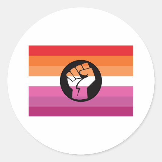 Lesbische Protestflagge Runder Aufkleber (Vorderseite)