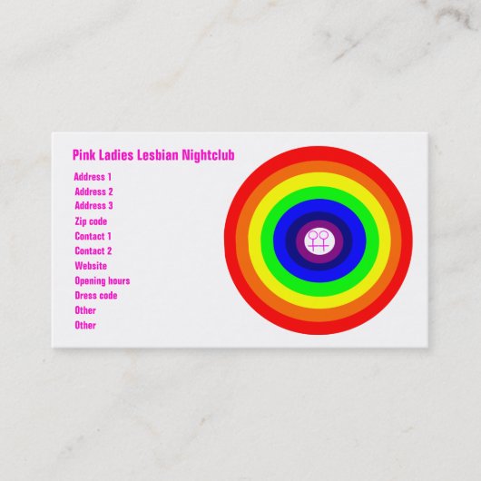 Lesbische Rainbow Custom Business Card Visitenkarte (Vorderseite)