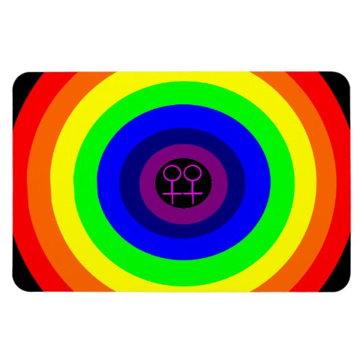 Lesbische Rainbow Premium Magnet (Horizontal)