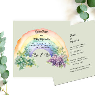 Lesbische Regenbogen-Hochzeitseinladung Einladung