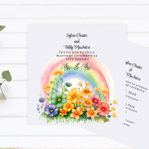 Lesbische Regenbogenhochzeit Einladung