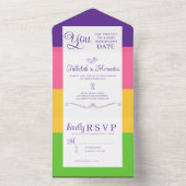 Lesbische Sapphic Flag Hochzeit All In One Einladung (Innen Boden)