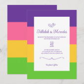 Lesbische Sapphic Flag Hochzeit Einladung (Vorne/Hinten)