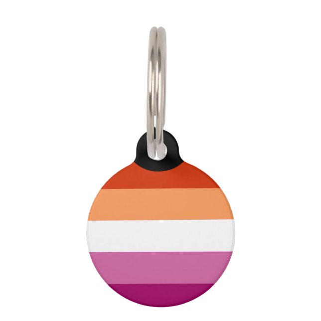 Lesbische Stolperflagge (5 Streifen) Haustiermarke (Vorderseite)