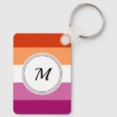 Lesbische Stolperflagge mit einem benutzerdefinier Schlüsselanhänger (Rückseite)