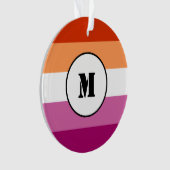 Lesbische Stolperflagge mit einem Monogramm Ornament (Vorderseite)