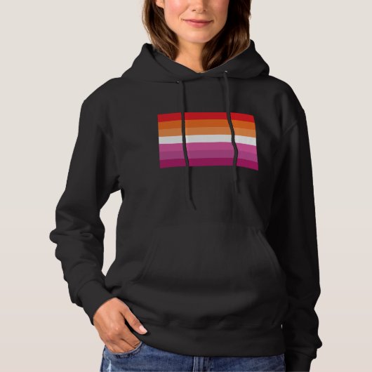 Lesbische Stolperflagge (Sunset) Hoodie (Vorderseite)