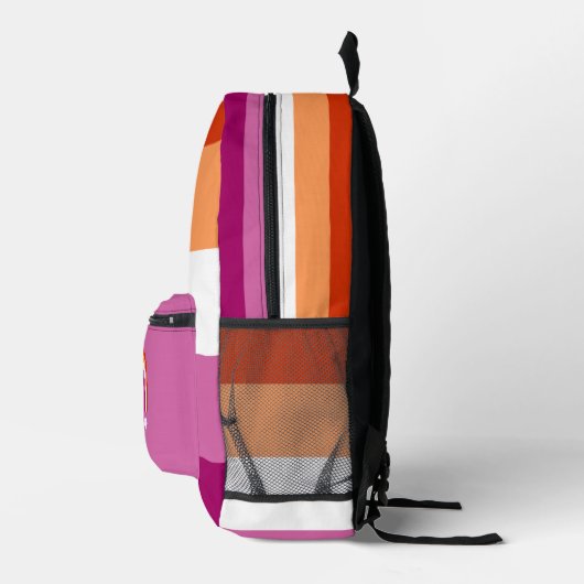 Lesbische Stolperflagge und Regenbogen mit einem b Bedruckter Rucksack (Rechts)