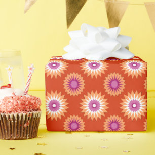 Lesbische Stolzfarben / orange Blume Geschenkpapier