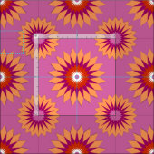 Lesbische Stolzfarben /rosa Blume Muster Stoff (Kachel)