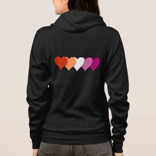 Lesbische Stolzherzen Hoodie (Rückseite)