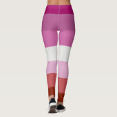 Lesbische Streifen Flag Rosa Roter Stolz Leggings (Rückseite)