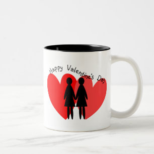 Lesbische Valentinsgruß-Karten u. Geschenke Zweifarbige Tasse