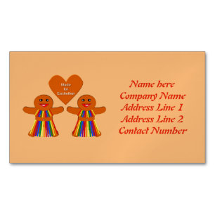 Lesbische Weihnachtsgingerbrot Ladys Couple Custom Magnetische Visitenkarte