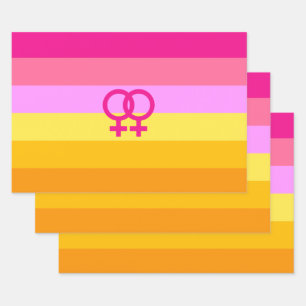 Lesbischer Dawn Pride WLW Geschenkpapier Set