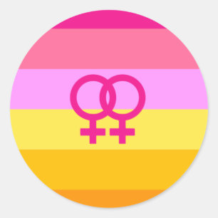 Lesbischer Dawn Pride WLW Runder Aufkleber