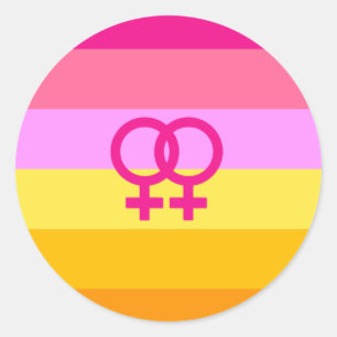 Lesbischer Dawn Pride WLW Runder Aufkleber
