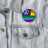 Lesbischer Doppel-Venus-Regenbogen-Pride Button (Beispiel)