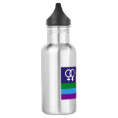Lesbischer Doppel-Venus-Regenbogen-Pride Edelstahlflasche (Links)