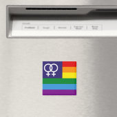 Lesbischer Doppel-Venus-Regenbogen-Pride Magnet (In Situ (Geschirrspüler))