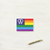 Lesbischer Doppel-Venus-Regenbogen-Pride Post-it Klebezettel (Auf Schreibtisch)