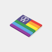 Lesbischer Doppel-Venus-Regenbogen-Pride Post-it Klebezettel (angewinkelt)