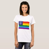 Lesbischer Doppel-Venus-Regenbogen-Pride T-Shirt (Vorne ganz)