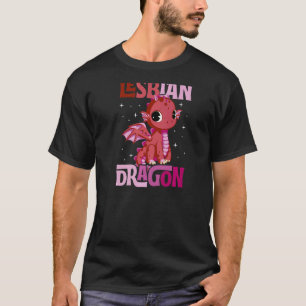 Lesbischer Drachenmagic Majestic Niedlicher Lgbtq- T-Shirt