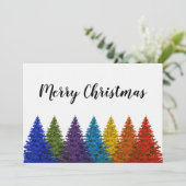 Lesbischer Gay Pride Rainbow Flag Weihnachtsbaum Einladung (Stehend Vorderseite)