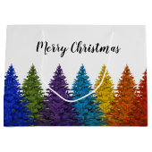 Lesbischer Gay Pride Rainbow Flag Weihnachtsbaum Große Geschenktüte (Vorderseite)