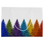Lesbischer Gay Pride Rainbow Flag Weihnachtsbaum Große Geschenktüte (Rückseite)