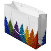 Lesbischer Gay Pride Rainbow Flag Weihnachtsbaum Große Geschenktüte (Rückseite Schrägansicht)