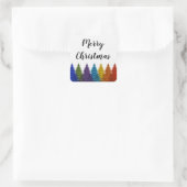 Lesbischer Gay Pride Rainbow Flag Weihnachtsbaum Quadratischer Aufkleber (Tasche)