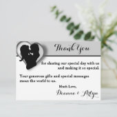 Lesbischer Hochzeits-Kuss-Dankes- Karten (Stehend Vorderseite)