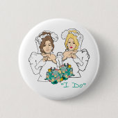 Lesbischer Hochzeitsknopf Button (Vorderseite)